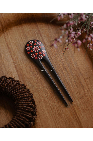 Painted Wooden Hair Stick